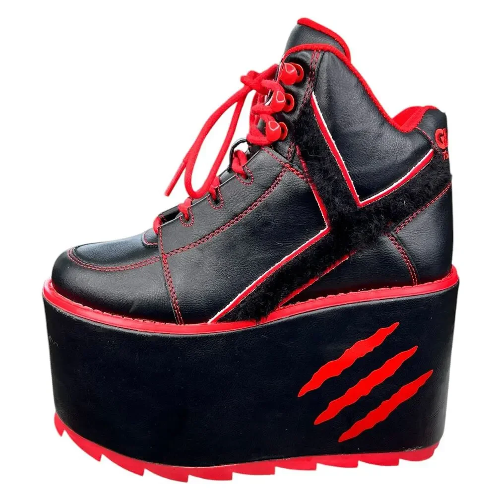 Gloomy Bear X YRU Women's Qozmo Black Platform Sneakers Size US 5